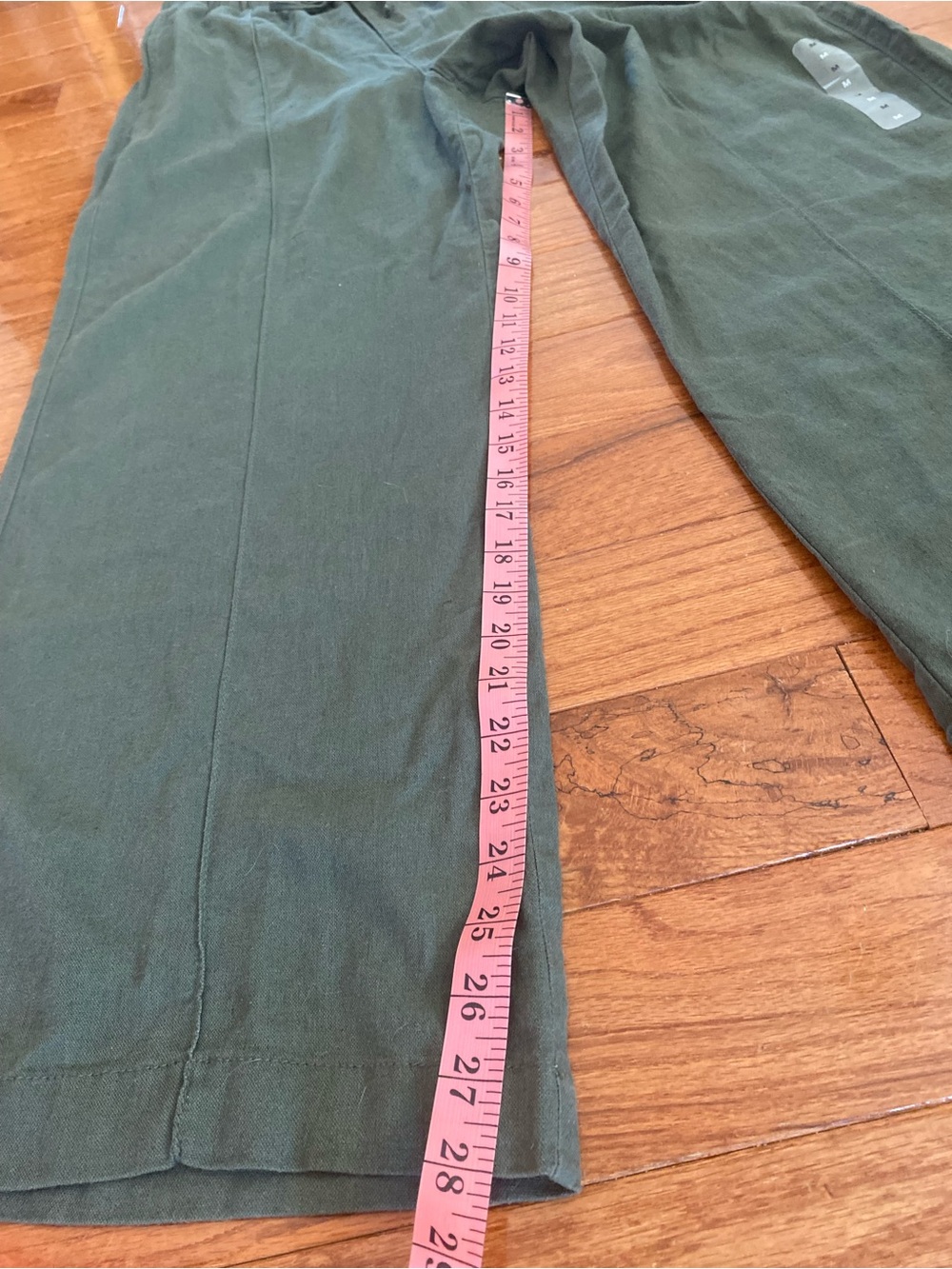 NWT GAP Olive Green Linen Blend Pull On High Rise Wide Leg Pants Med Casual Boho - Picture 14 of 14